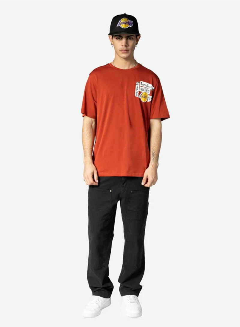 NEW ERA  Los Angeles Lakers Newspaper Graphic T-Shirt for Men | Best Price UAE