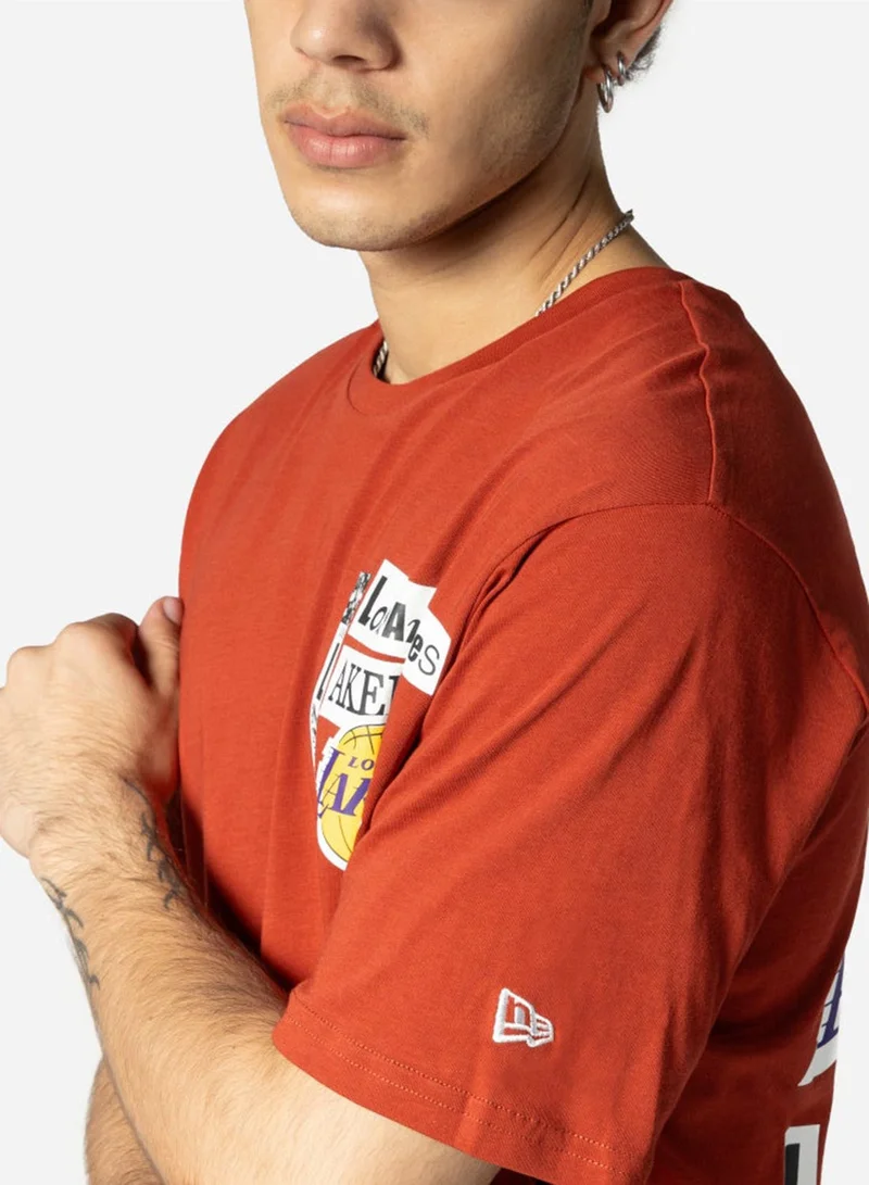 NEW ERA  Los Angeles Lakers Newspaper Graphic T-Shirt for Men | Best Price UAE