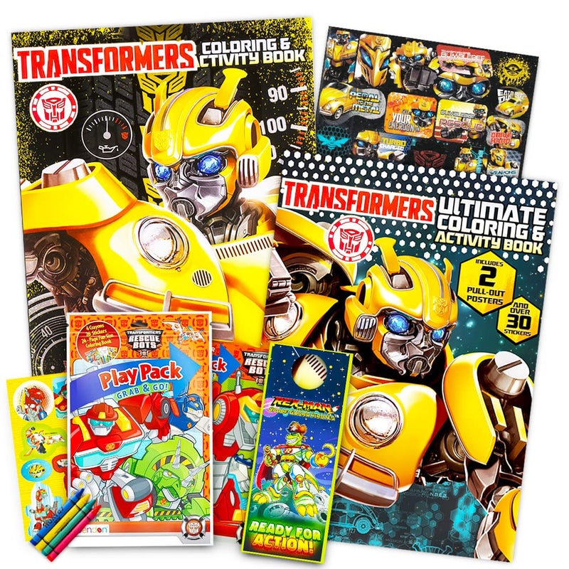 TRANSFORMERS مجموعة كتاب تلوين ونشاط Transformers Rescue Bots مع ملصقات وألوان - Image 2