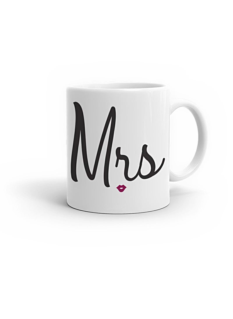 URBANTRANDS - مجموعة من كوبين أنيقين للقهوة والشاي مع اقتباسات نصية مطبوعة من Mr. with Mrs Black - Image 1