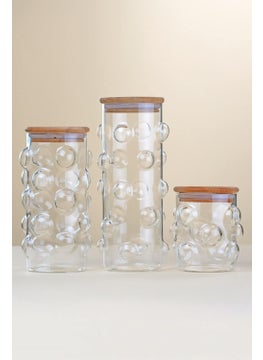 Glore 3-Piece Glass Bubble Spice Jar Set 8X10-18-22CM  - Image 4
