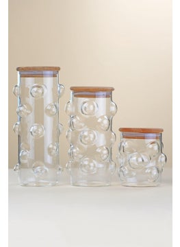 Glore 3-Piece Glass Bubble Spice Jar Set 8X10-18-22CM  - Image 5