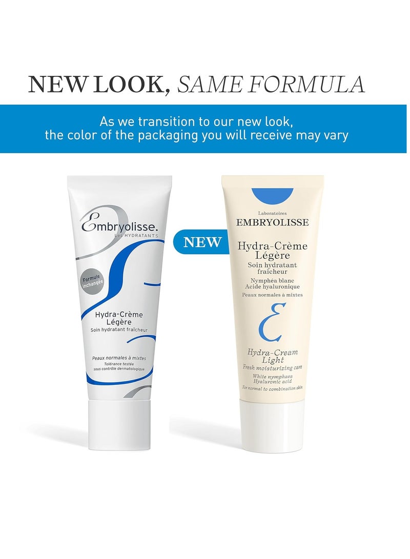 Embryolisse Hydra-Cream Light Moisturizer, Refreshing Gel Cream with Hyaluronic Acid & White Water Lily Extract, for Normal to Combination Skin, 1.35 Fl Oz