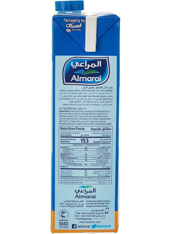 Almarai Lacto Free Uht Milk, 4 Pack X 1 Litre - Image 3