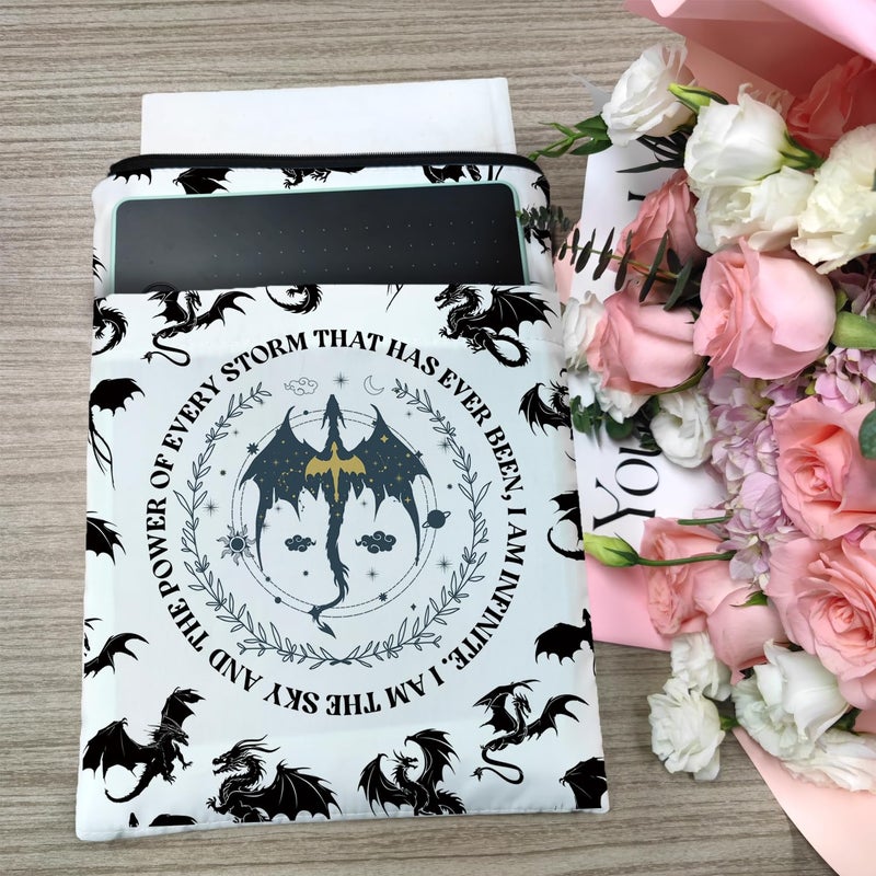 Maydvdv Romantasy Dark Academia Dragons Book Sleeve, Fantasy Novel Reader, Dragons Lovers Book Gift (Beige) - Image 4