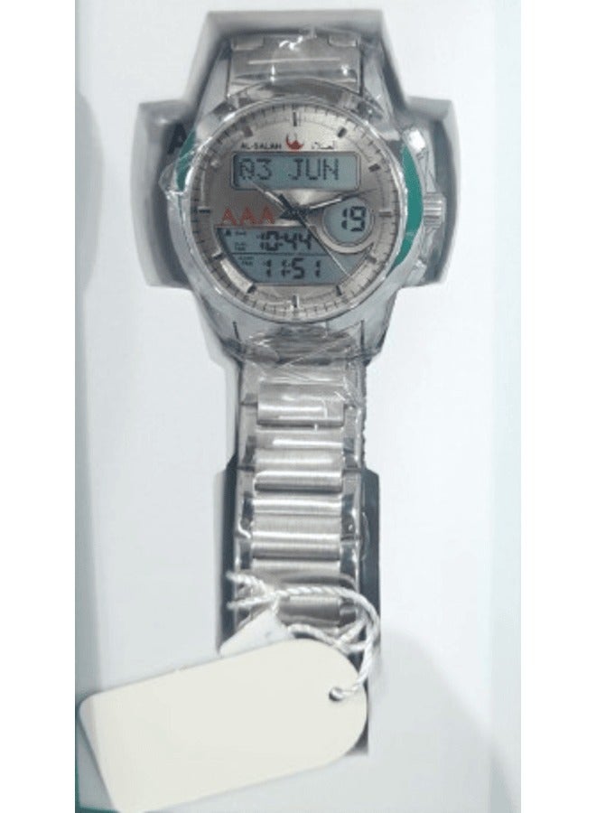 الصلاة ساعات يد رقمية مقاومة للماء من الفولاذ المقاوم للصدأ للرجال والنساء مع أذان الصلاة - Image 1