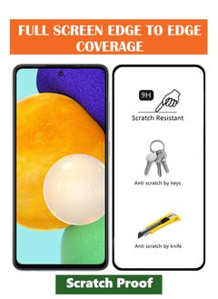 NAFCO For Samsung Galaxy A52 5G / A52s 5G - Full Glue Tempered Glass Screen Protector - Advanced Border-Less Full Edge to Edge ,Shatterproof , High Responsiveness , Higher Transparency , Quick to Install ,Anti-scratch and Bubble-free Screen Protector - Black  - Image 2