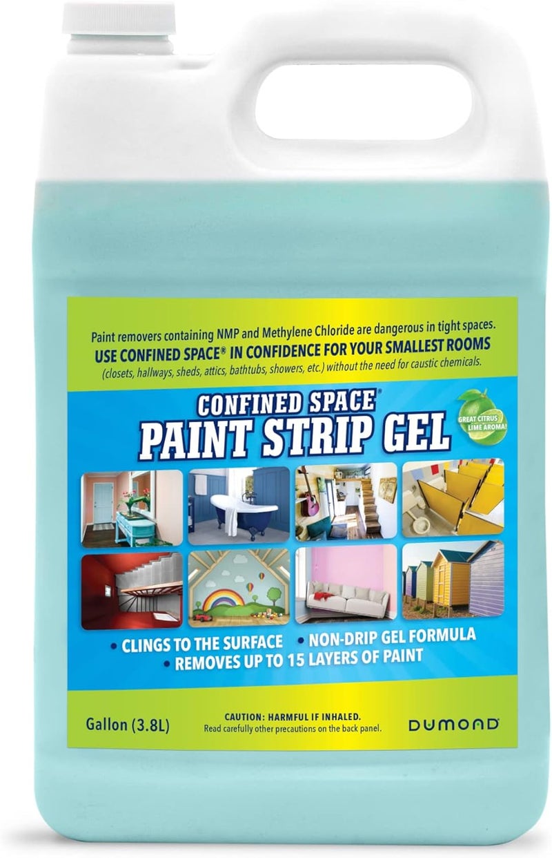 Dumond Confined Space Paint Strip Gel, Remove Up to 15 Layers of Latex, Oil, Acrylic & Water-Based Coatings from Small Spaces, Closets, Furniture, Sheds, Attics & More, Citrus Lime Aroma, 1 Gallon - Image 1