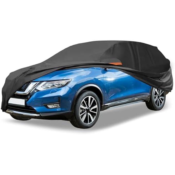 rayihni Car Cover Waterproof All Weather Full Exterior Cover Rain Hail Sun Protector Car Cover Black Fit for Nissan X-Trail 2010-2024 with Door Zipper - Pack of 1 - Image 2