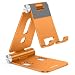 OMOTON Foldable Cell Phone Stand C4 Portable Aluminum Phone Holder Adjustable Phone Dock Cradle Compatible with iPhone 171615 Pro Max Air Samsung Galaxy Small Tablets Smart Phones Orange - Image 2