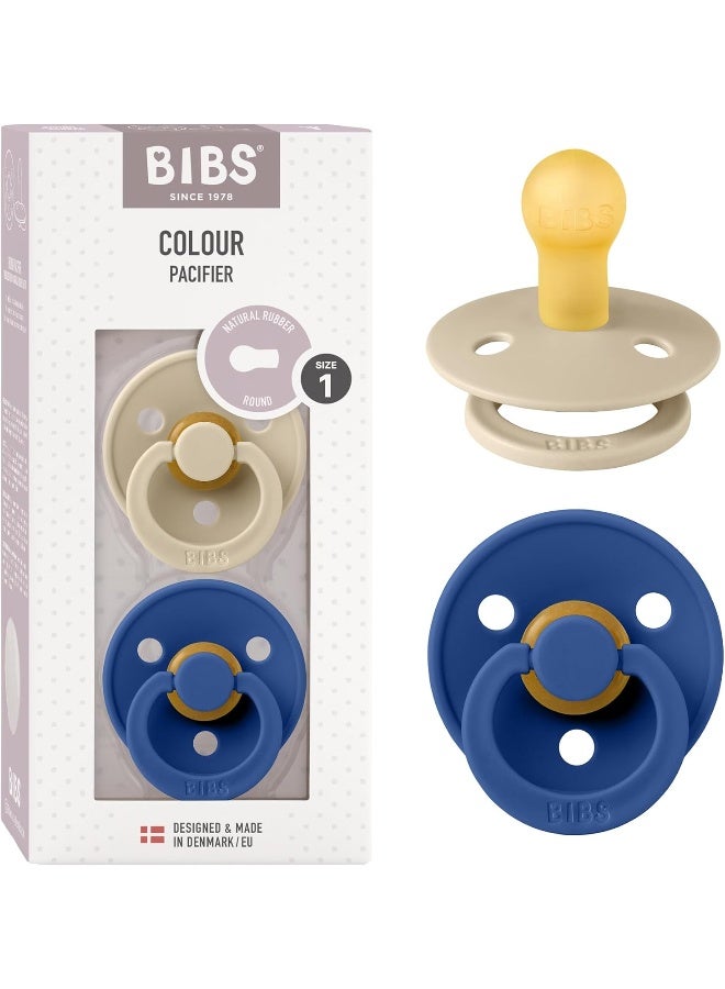 BIBS لهاية بوبس الملونة 2-عبوة، مصاصة خالية من BPA، مطاط طبيعي دائري، مصنوعة في الدنمارك. 0-6 أشهر (عبوة من 2)، فانيليا/زهرة الذرة - Image 1