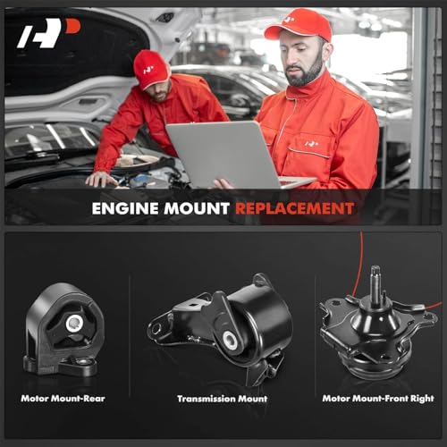 A-Premium 3PCS Engine Motor Mount and Transmission Mount Set Compatible with Honda Civic 2003 2004 2005 L4 1.3L, Replace# 50821-S6M-013, 50821S6M013 - Image 2