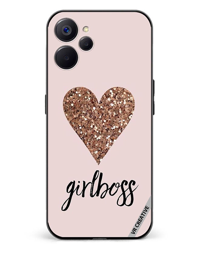 VR CREATIVE Protective Case Cover For Realme 10 5G Girl Boss Golden Gloss Heart Design Multicolour - Image 1