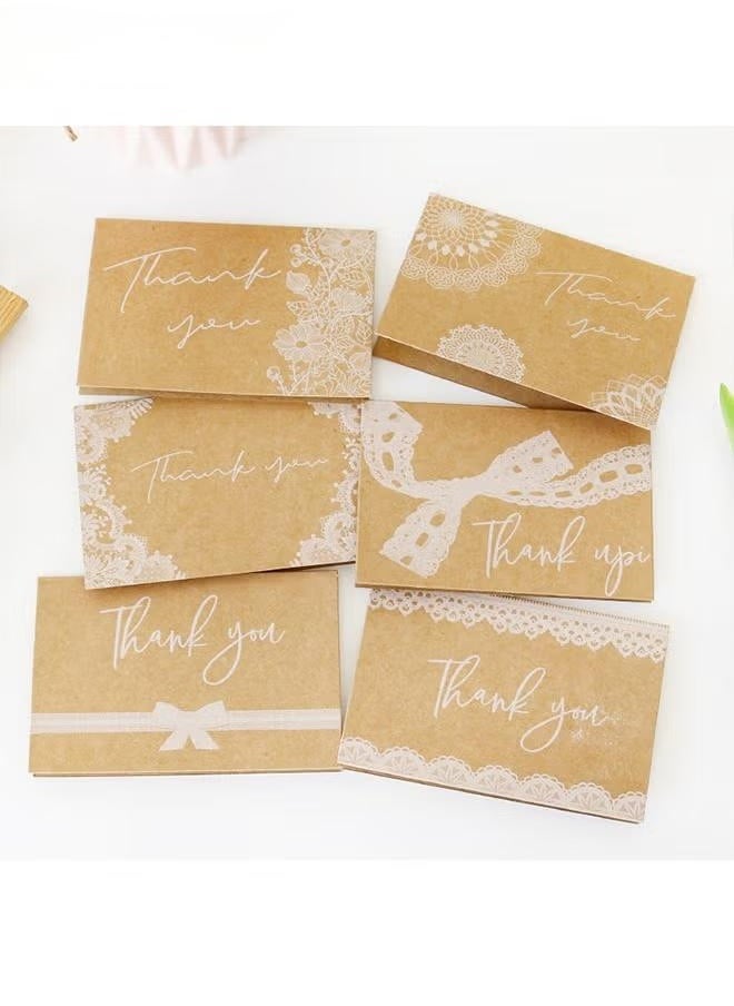 Paper Thank You Cards Thank Greeting Card Includes Pack of 12, 6 Different Designs with Envelopes and Stickers for Wedding, Baby Shower, Thanksgiving Day Cards, Thank You Card