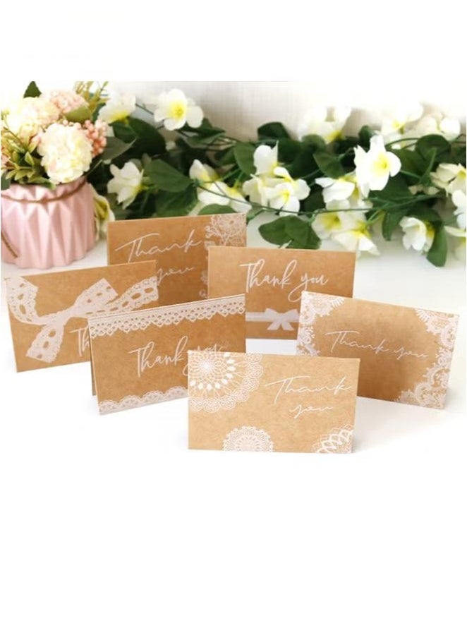 Paper Thank You Cards Thank Greeting Card Includes Pack of 12, 6 Different Designs with Envelopes and Stickers for Wedding, Baby Shower, Thanksgiving Day Cards, Thank You Card