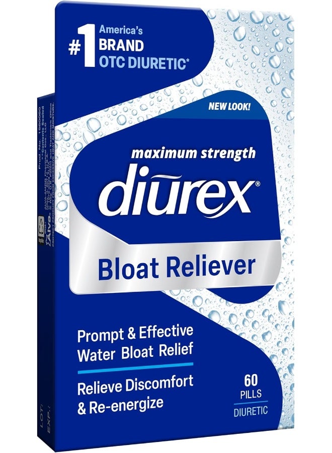Diurex Ultimate Re-Energizing Water Pills - Maximum Strength Diuretic - Relieve Water Bloat - 60 Count - Image 1