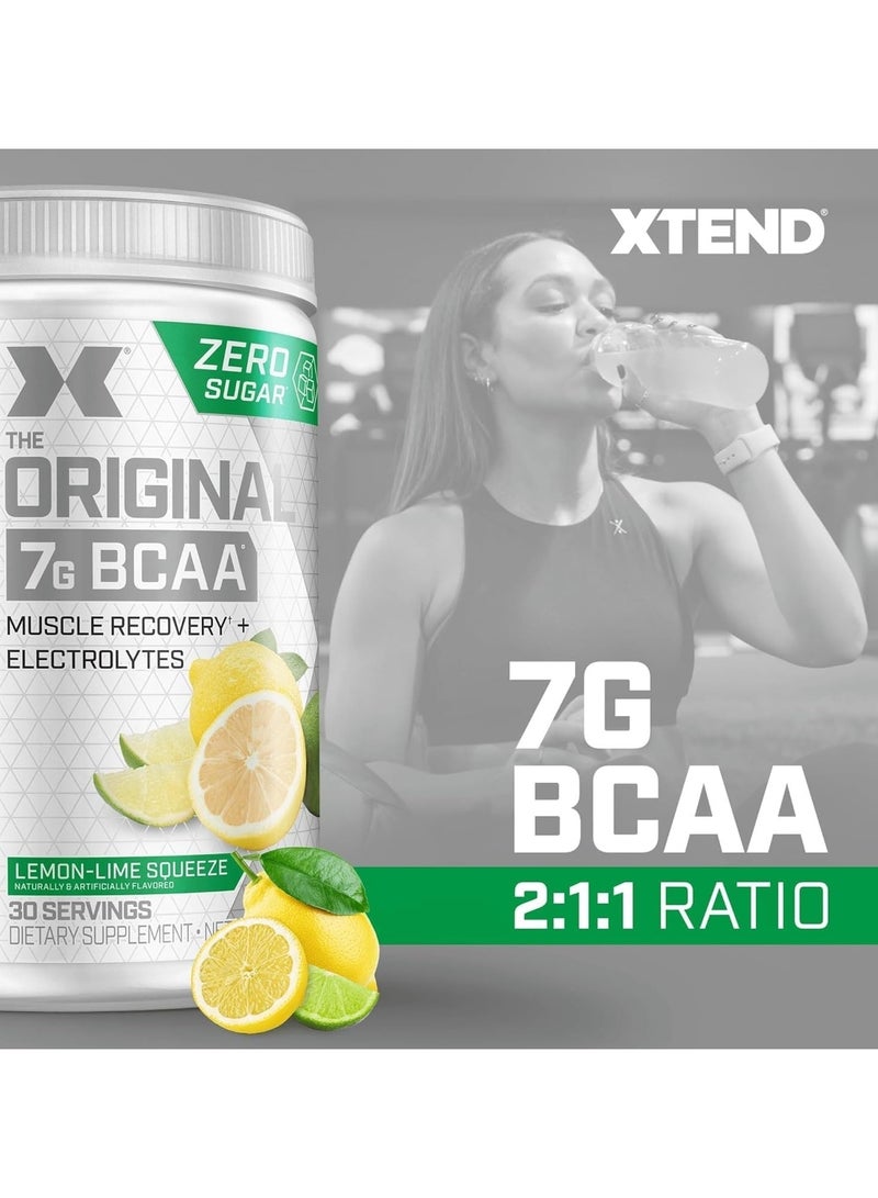 XTEND مسحوق BCAA الأصلي، خالي من السكر بعد التمرين، استعادة العضلات، مشروب مع الأحماض الأمينية 7 جرام BCAAs، للرجال والنساء، نكهة ليمون لايم، 30 حصة - Image 3
