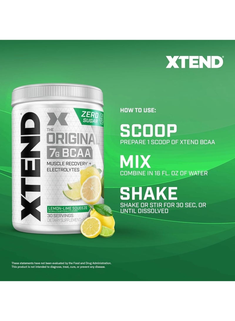 XTEND مسحوق BCAA الأصلي، خالي من السكر بعد التمرين، استعادة العضلات، مشروب مع الأحماض الأمينية 7 جرام BCAAs، للرجال والنساء، نكهة ليمون لايم، 30 حصة - Image 5