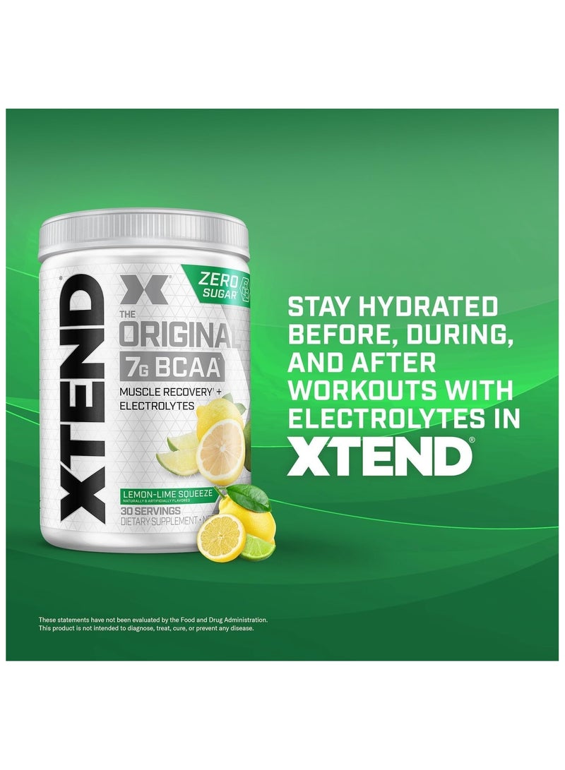 XTEND مسحوق BCAA الأصلي، خالي من السكر بعد التمرين، استعادة العضلات، مشروب مع الأحماض الأمينية 7 جرام BCAAs، للرجال والنساء، نكهة ليمون لايم، 30 حصة - Image 4