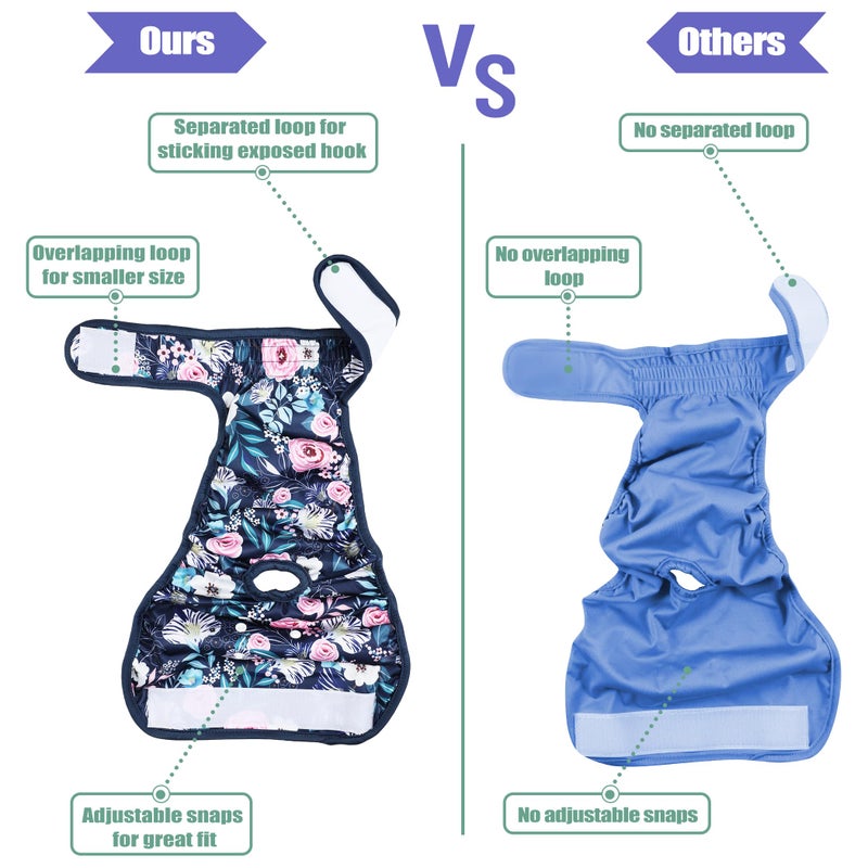 wegreeco Washable Reusable Premium Dog Diapers,Pack of 3,Small Dog Puppy & Doggy Diapers Female,Dog Period Panties Diapers Female in Heat - Image 5