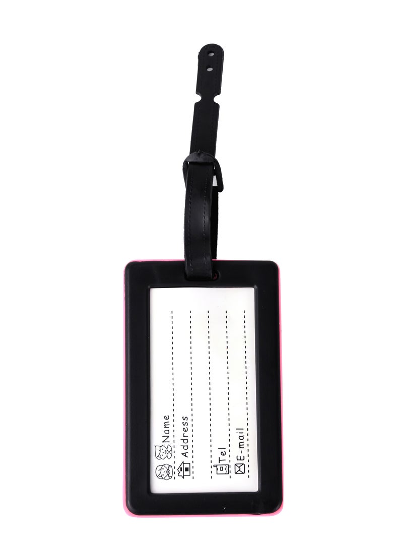 Cuisine Art Luggage Tag with Name ID Card, Personalized Identifier ID Labels, Flexible PVC Travel Tags, Secure Travel Luggage Labels for Baggage Identity, Suitcase Tag  – "Excuse Me, Not Your Bag" Design, Pink  - Image 2