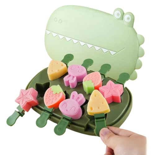 Zigihos Silicone Popsicle Molds, Dinosaur Animal Small Mini Popsicles Molds, Fun Shaped Homemade Ice Popsicle Molds Set, BPA Free (Green-crocodile(8 pieces)) - Image 1