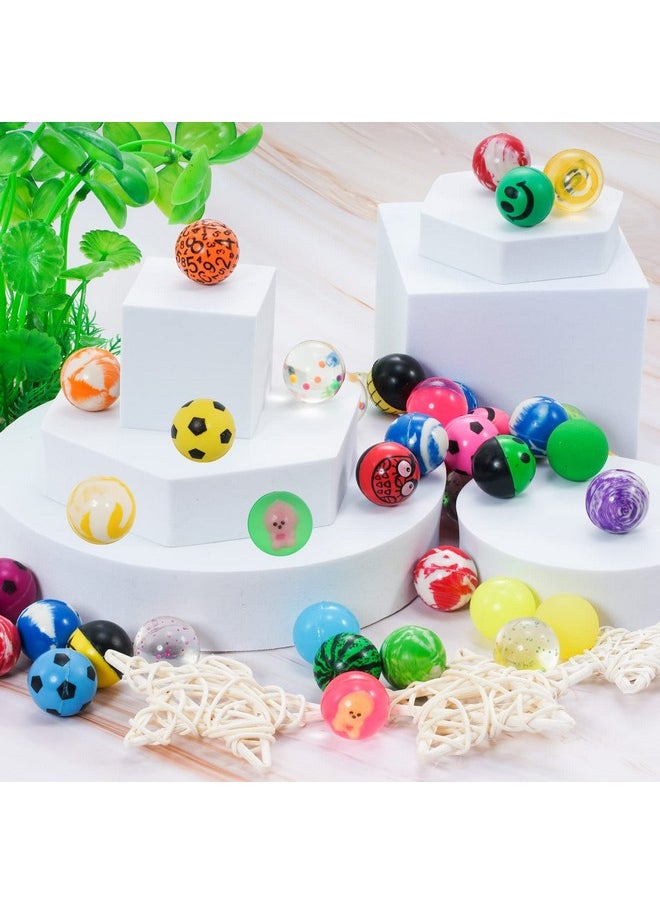 50 Pack Bouncy Balls Bulk Assorted Colorful Bouncy Balls Mixed Pattern High Bouncing Balls Small Rubber Bouncing Balls For Party Favors Prizes Birthdays Gift 27 Mm Diameter