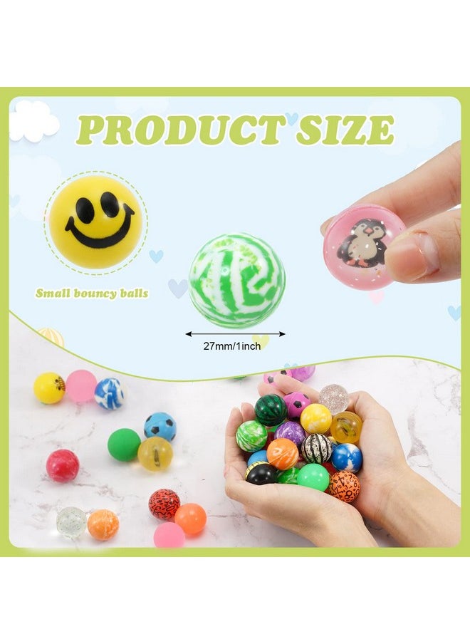 50 Pack Bouncy Balls Bulk Assorted Colorful Bouncy Balls Mixed Pattern High Bouncing Balls Small Rubber Bouncing Balls For Party Favors Prizes Birthdays Gift 27 Mm Diameter