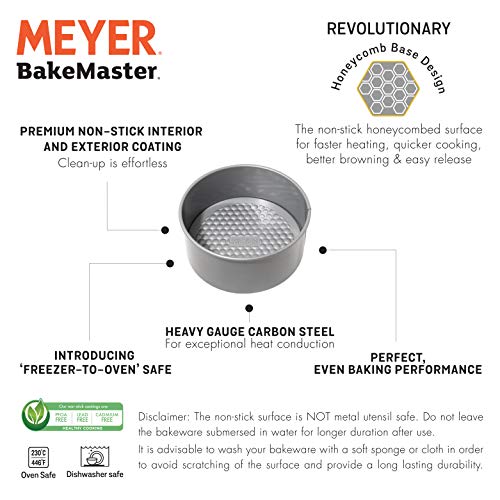 Meyer Bakemaster Non-Stick Bakeware Pan - Loose Base Cake Tin, 20cm - Image 4