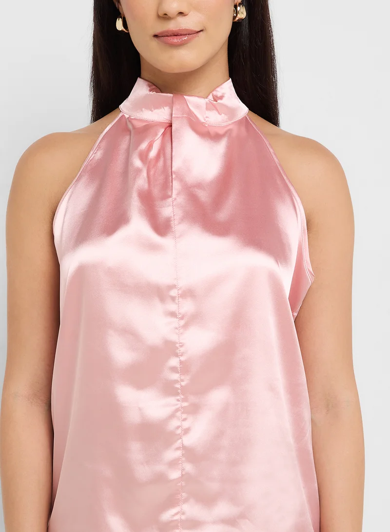 ايلا Halter Satin Top