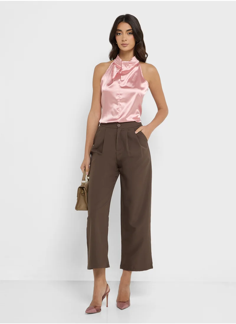 ELLA Halter Satin Top