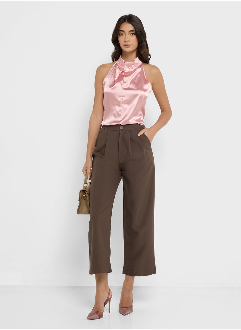 ELLA - Halter Satin Top - Image 1