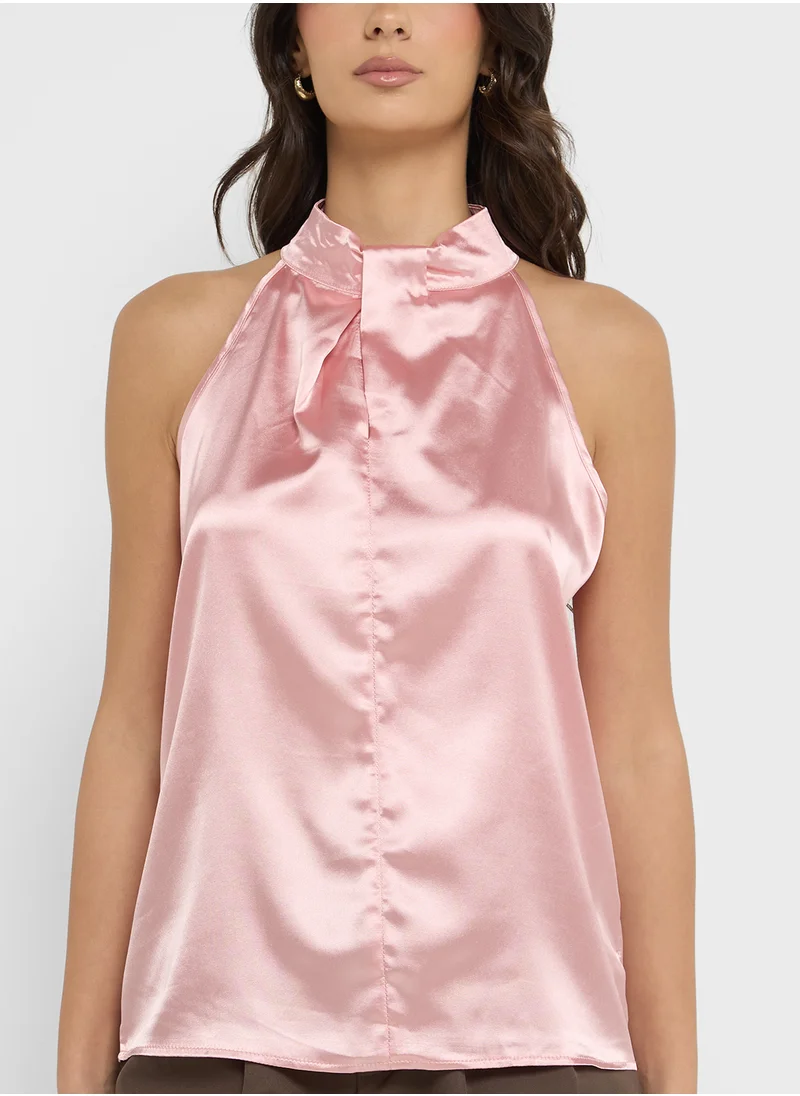 ELLA Halter Satin Top
