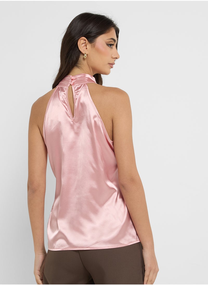 ELLA - Halter Satin Top - Image 1