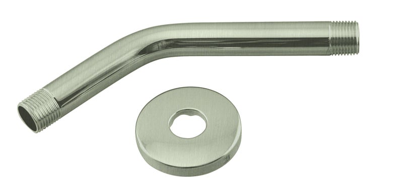 Westbrass D301107 12 IPS x 8 Wall Mount Shower Arm with Sure Grip Flange Satin Nickel - Image 2