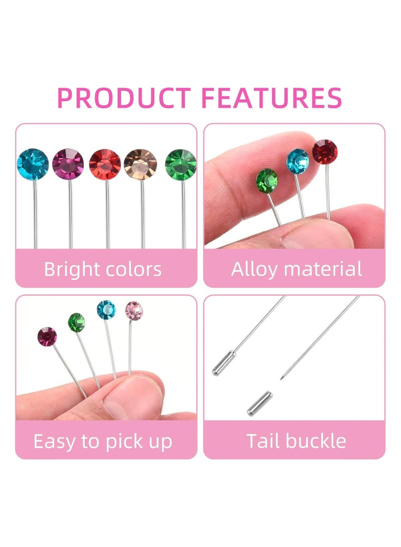 Sky Shine 30PCS Crystal Hijab Pins – Snag-Free Straight Scarf Pins & Brooch Set for Women – Elegant Headwear & Wedding Accessories - Image 3