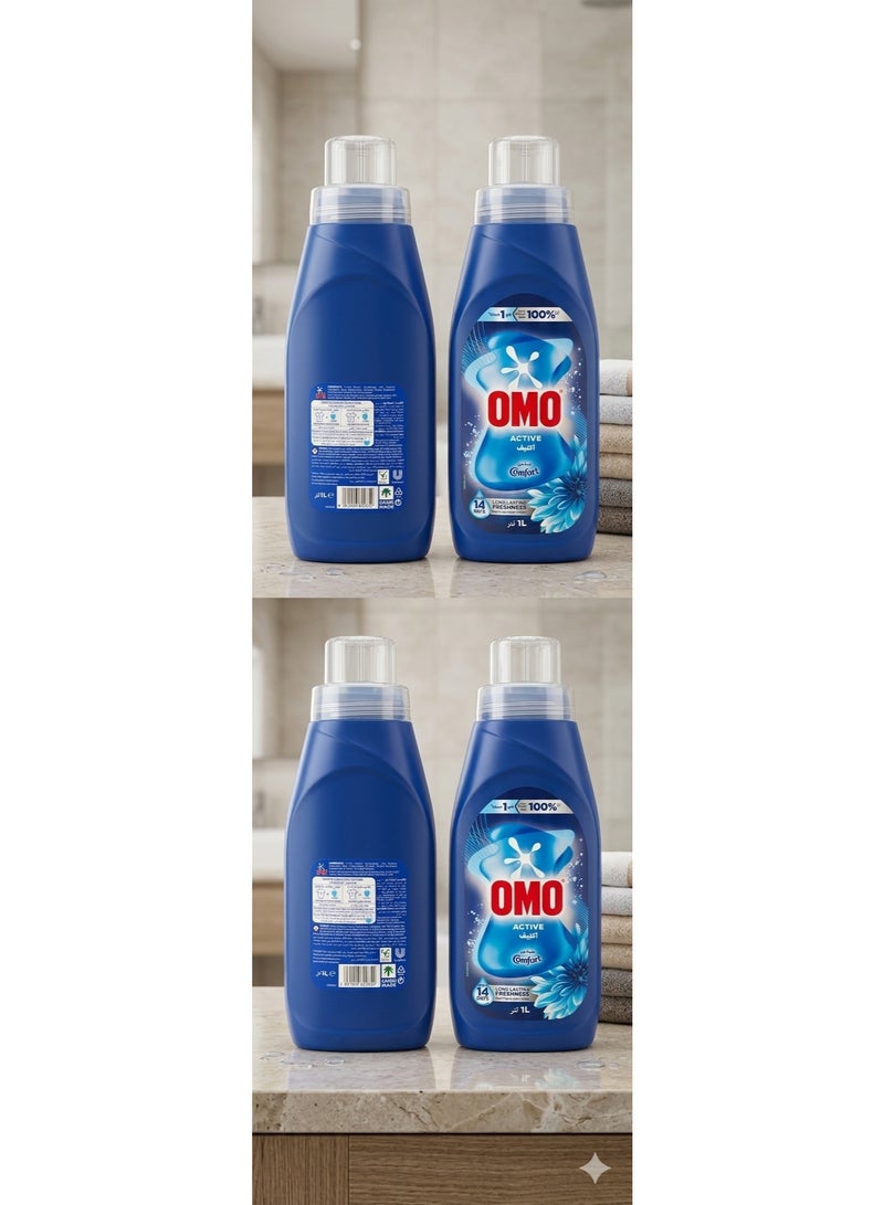 OMO Active Liquid Laundry Detergent with Comfort Freshness, Long-Lasting Fragrance up to 14 Days, Deep Stain Removal, 1L - Image 3