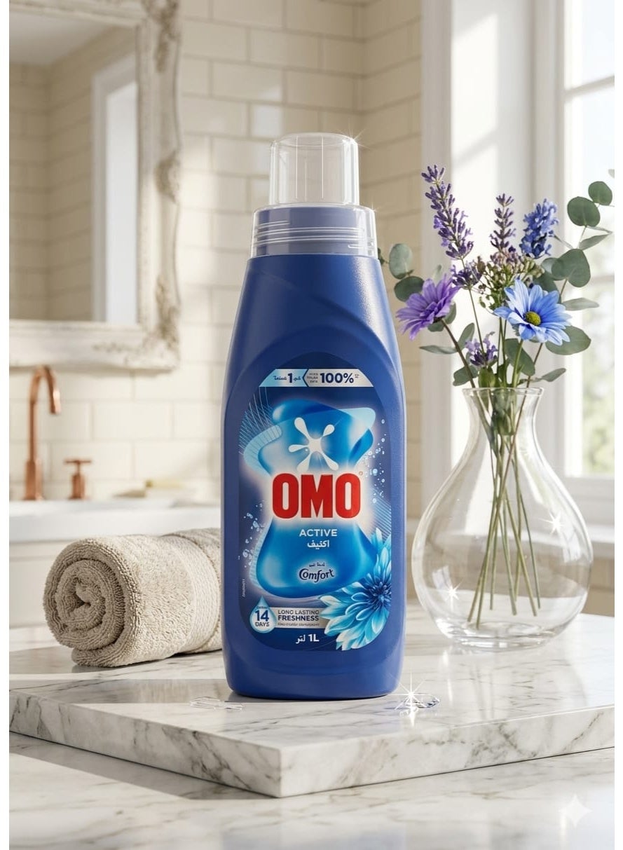 OMO Active Liquid Laundry Detergent with Comfort Freshness, Long-Lasting Fragrance up to 14 Days, Deep Stain Removal, 1L