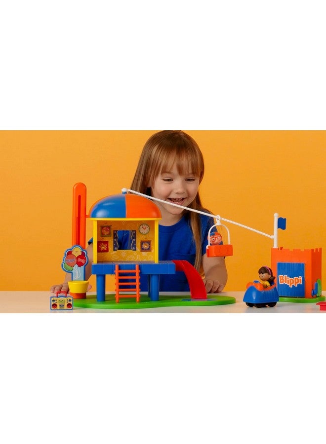 Blippi Blippi Ultimate Party Adventure, Deluxe Playset - Includes Exclusive Party Figure, Girl Figure, Playground Playset, 4 Accessories, Sounds, Working Balloon Basket Elevator - Amazon Exclusive - Image 3