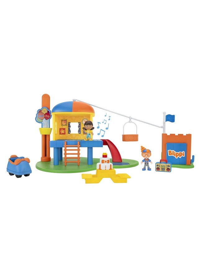 Blippi Blippi Ultimate Party Adventure, Deluxe Playset - Includes Exclusive Party Figure, Girl Figure, Playground Playset, 4 Accessories, Sounds, Working Balloon Basket Elevator - Amazon Exclusive - Image 1