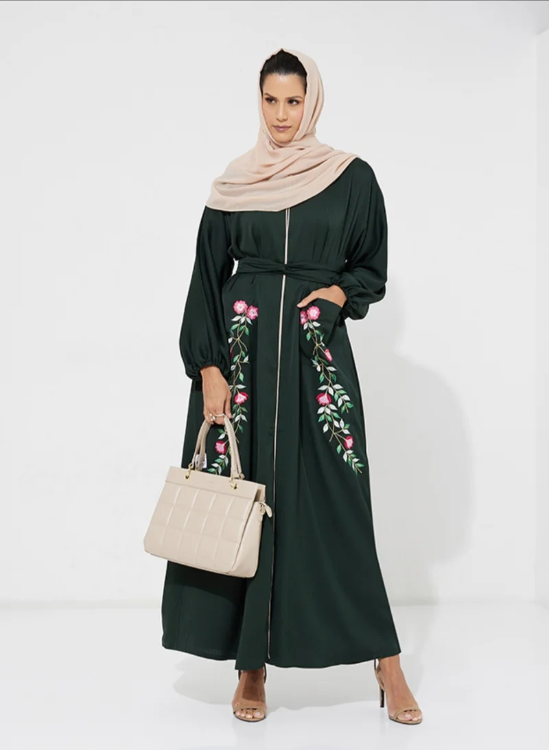 Rosette Abaya Green Moroccan Abaya
