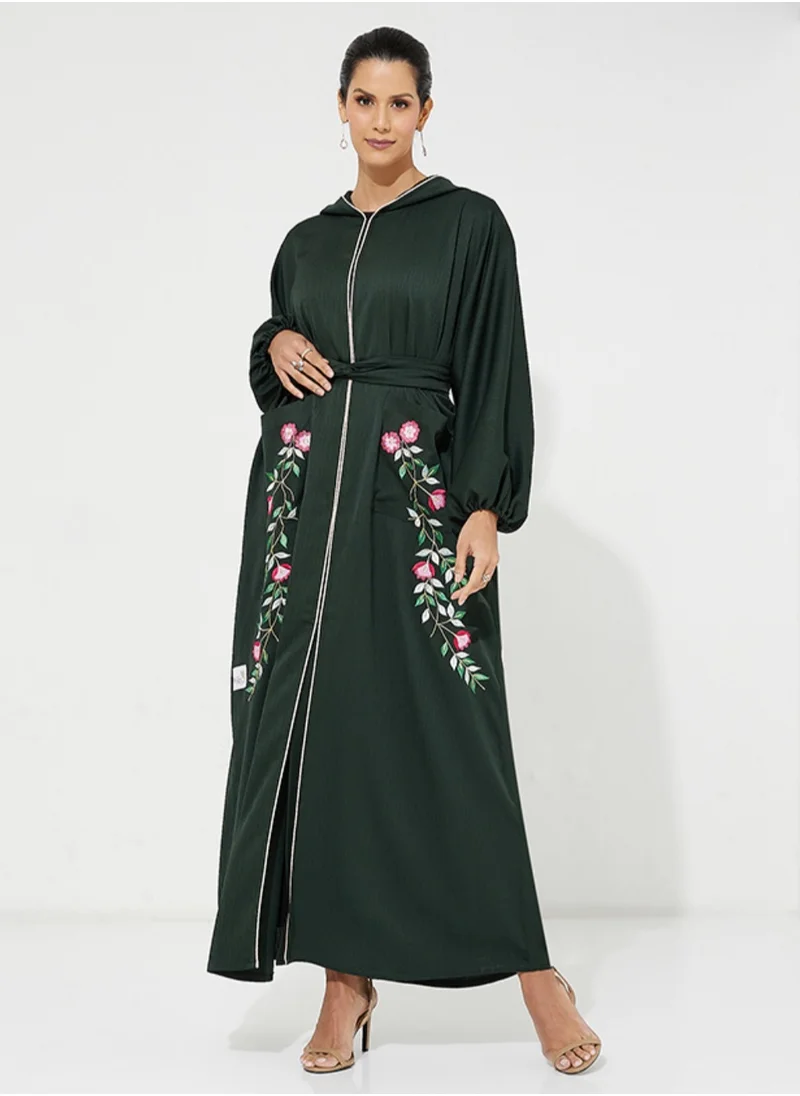 Rosette Abaya Green Moroccan Abaya