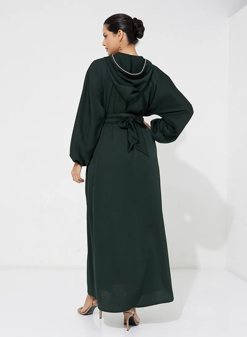 Rosette Abaya Green Moroccan Abaya
