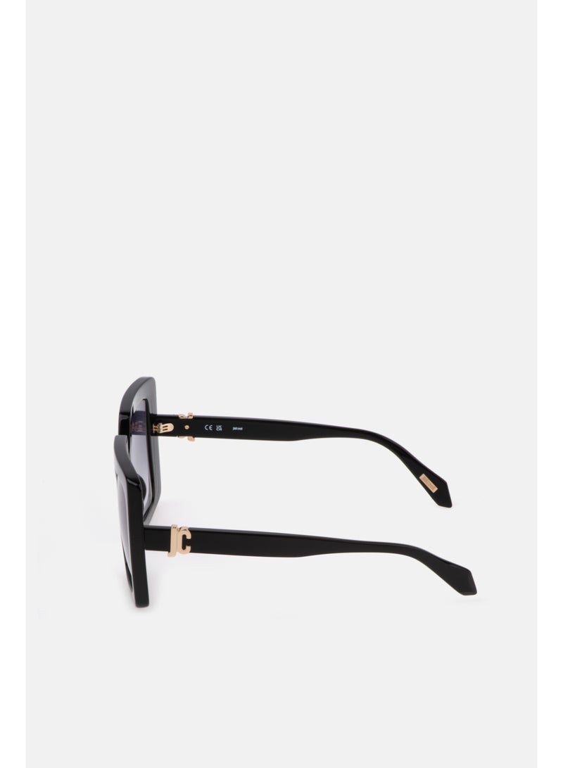 Just Cavalli Women's Square Shape  Acetate Sunglasses SJC027 530700 - Lens Size: 53 Mm - Shiny Black - Image 2