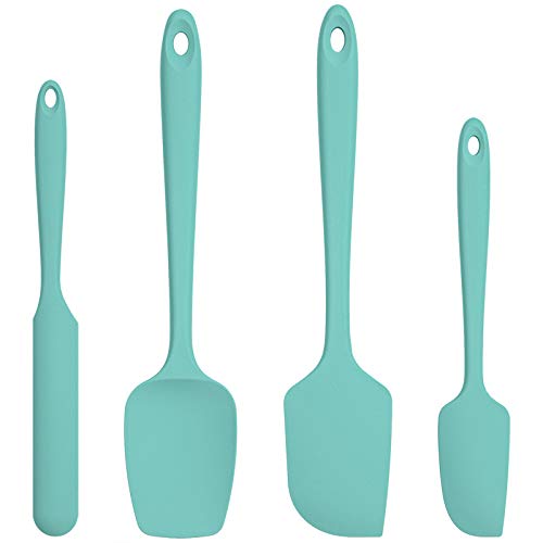 UTaste Silicone Spatula Set with 600 Degrees Fahrenheit Heat Resistant TealAqua Sky