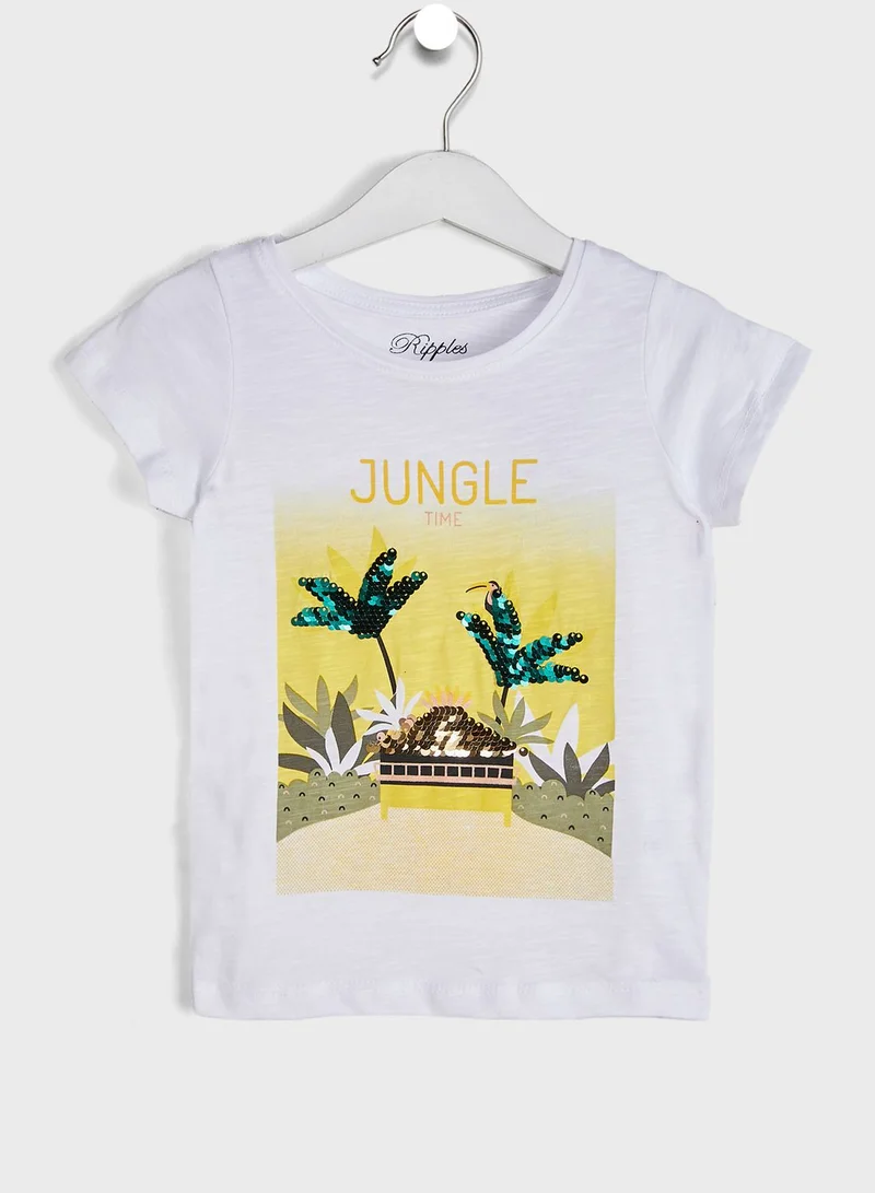 Ripples Round Neck Graphic T-Shirt