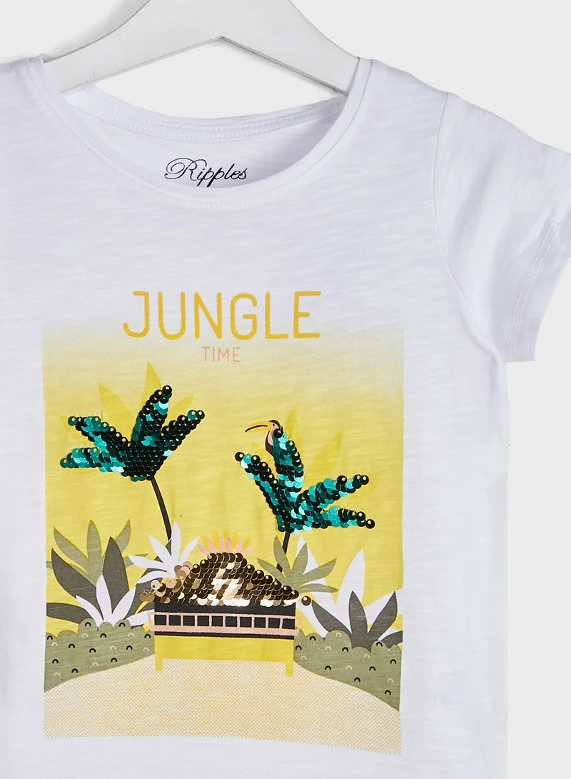 Ripples Round Neck Graphic T-Shirt