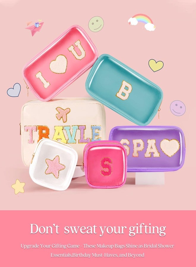 Pocmimut Unique Makeup Bag,Teen Girl Gifts Trendy Stuff for 6 7 8 9 10 11 12 Year Old Girls,Initial Makeup Pouch for Birthday Gift Graduation Gifts,E - Image 3