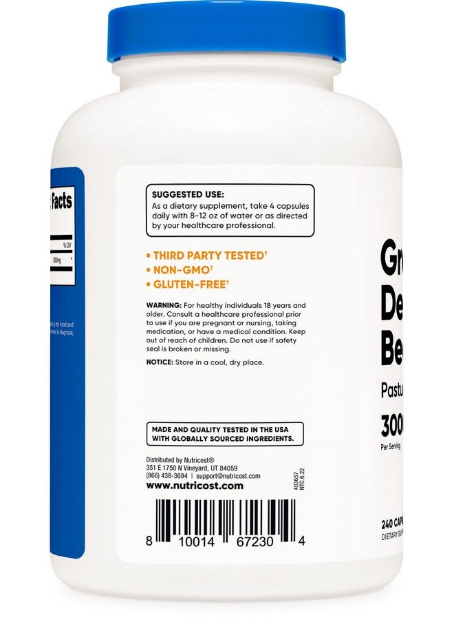 Nutricost Grass Fed Desiccated Beef Liver Capsules 3000Mg (750Mg Per Cap) No Hormones Non Gmo Gluten Free Pasture Raised Free Range Beef (240 Count (Pack Of 1)) - Image 4