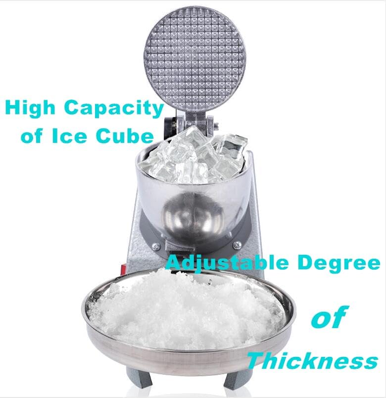 XENGVA XENGVA Ice Crusher Machine Electric Ice Shaver Prevent Splash Electric 3 Blades Snow Cone Maker Stainless Steel Ice HandCranked for Kitchen Gadgets Ice Blender  - Image 5